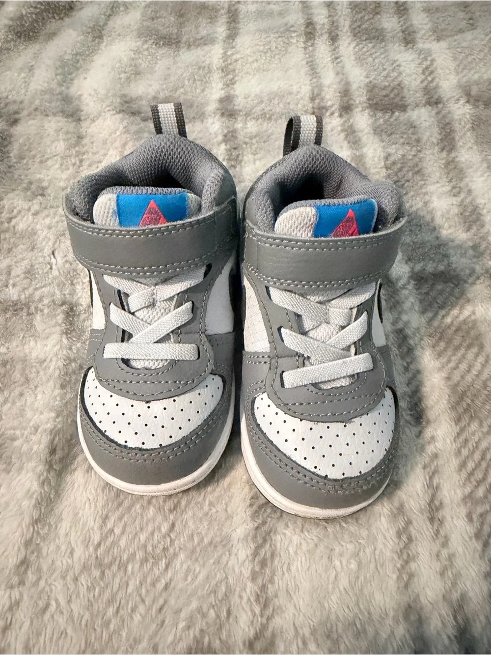 Nike Kids Gray, White and Black High-Top Sneakers